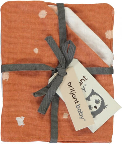 washandjes hydrofiel Sunny 17 x 20 cm katoen rood