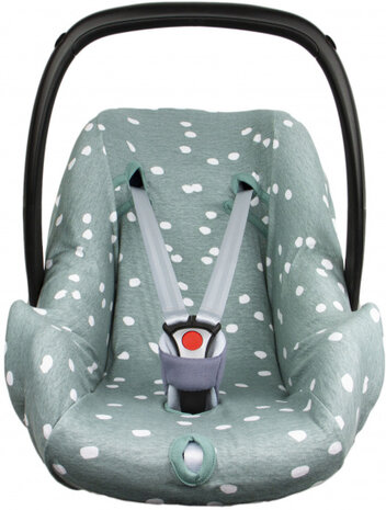 autostoelhoes 0+ Spots junior katoen lichtgroen/wit