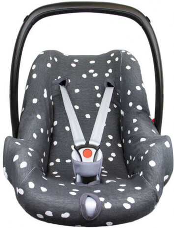 autostoelhoes 0+ Spots junior katoen antraciet/wit