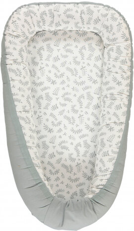 babynest Oragnic Botanic junior katoen grijs/wit