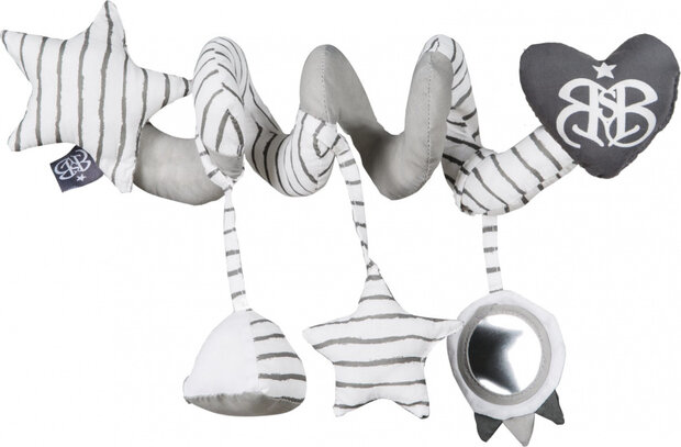 boxspiraal Rock Star Baby junior 25 x 9 cm katoen wit/grijs