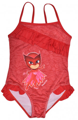 badpak PJ Masks meisjes textiel rood maat 4 jaar