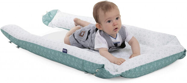 babynest Foxy junior ​​​​​​​93 x 53 cm katoen groen/wit