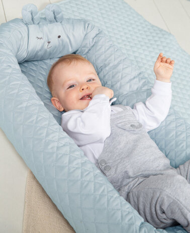 babynest Benny jongens 85 x 50 x 16 cm katoen blauw