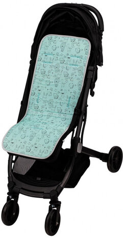 inlegkussen kinderwagen Kat 83 x 33 cm katoen groen