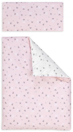 ledikant Lovely Kroon 124 x 64 cm wit/roze 4-delig