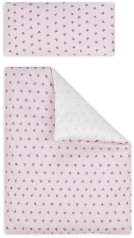 ledikant Lovely junior 120 x 60 cm wit/roze 4-delig