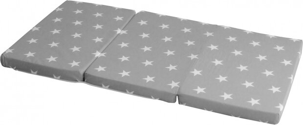 matras Little Stars campingbed 60 x 120 cm polyester grijs