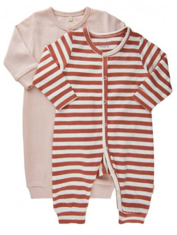 jumpsuits junior katoen roze/rood/wit 2-delig maat 92