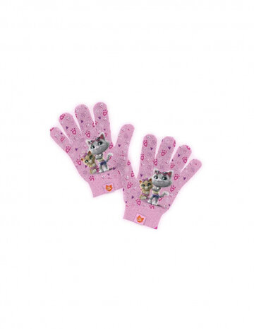 handschoenen Cats meisjes acryl/polyester roze