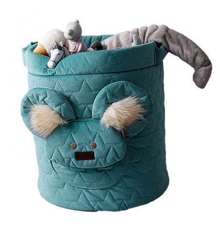 opbergmand Teddy 45 x 48 cm katoen groen