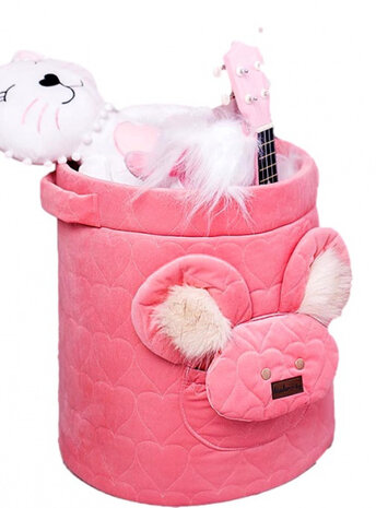opbergmand Teddy 45 x 48 cm katoen roze