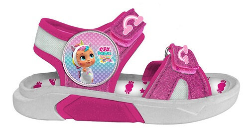 sandalen Cry Babies meisjes canvas roze/wit maat 25