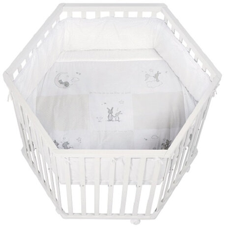 babybox Fox &amp; Funny zeshoek 121 x 106 cm hout wit