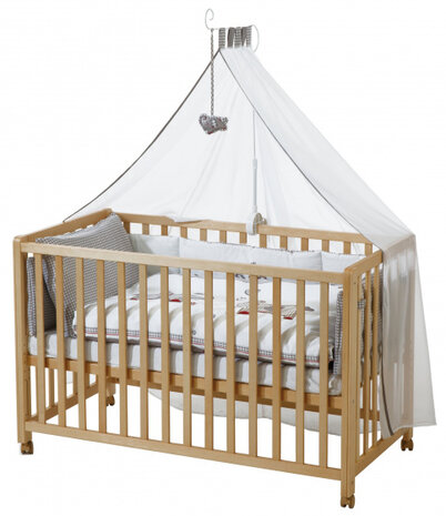 ledikant/co-sleeper Jumbo twins 126 x 66 cm naturel 9-delig