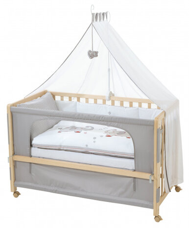ledikant/co-sleeper Jumbo twins 126 x 66 cm naturel 9-delig