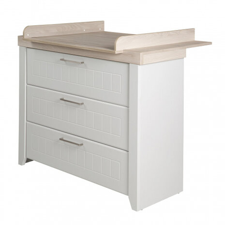 commode Helene 98 x 118 cm hout lichtgrijs/bruin