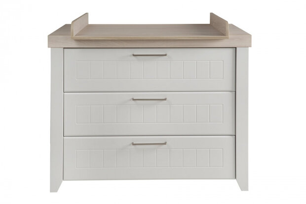 commode Helene 98 x 118 cm hout lichtgrijs/bruin
