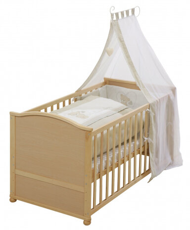 Ledikant Lovely Bear 153 x 79,2 x 152 cm naturel 7-delig