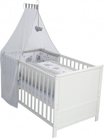 ledikant Jumbotwins 153 x 79,2 x 152 cm hout wit 7-delig