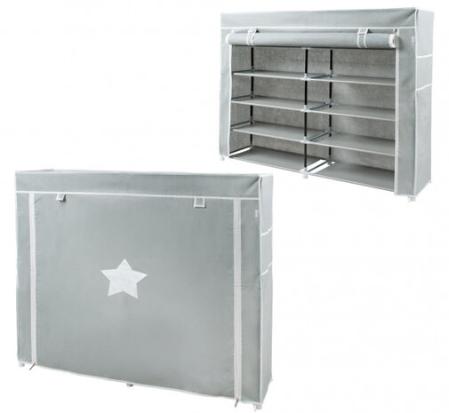 opbergrek Little Stars 108 x 28 x 113 cm polyester grijs