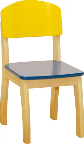 kinderstoel junior 61 x 33 x 33 cm hout geel/blauw