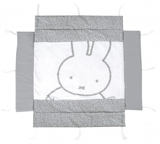 boxkleed Nijntje junior 96 x 96 cm polyester grijs/wit