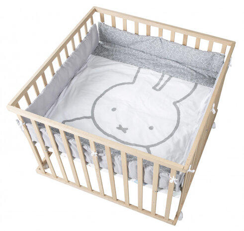 boxkleed Nijntje junior 96 x 96 cm polyester grijs/wit