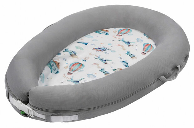 babynest junior 80 x 45 cm polykatoen lichtgrijs