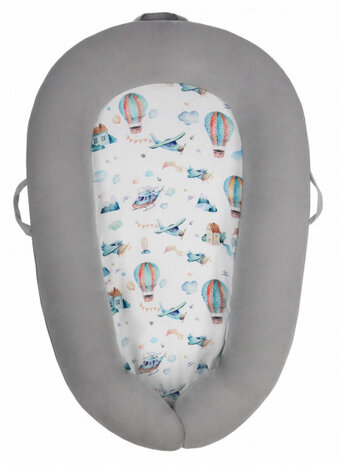 babynest junior 80 x 45 cm polykatoen lichtgrijs