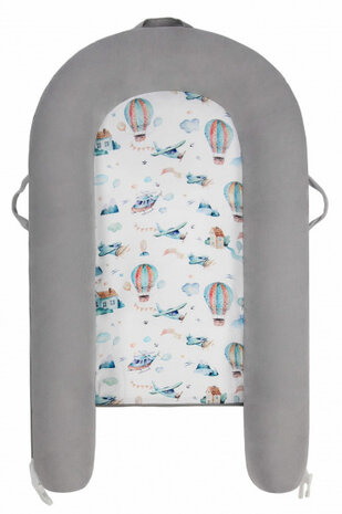 babynest junior 80 x 45 cm polykatoen lichtgrijs