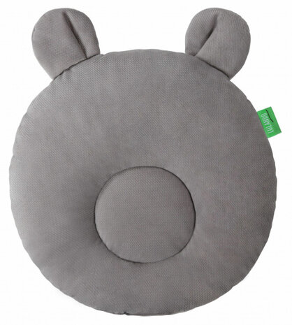 hoofdkussen Teddy 28 cm polykatoen wit/roze