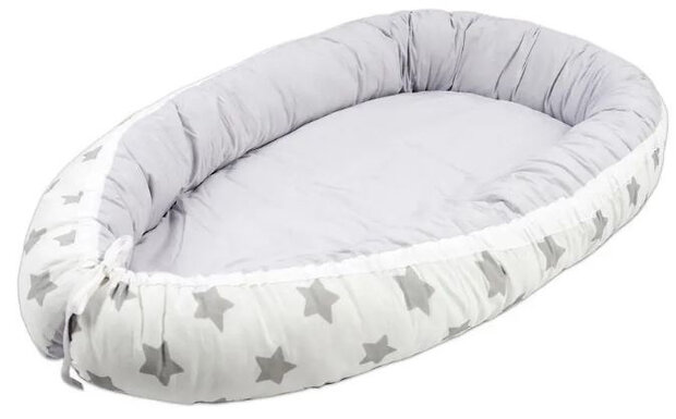 babynest Sterren junior 80 x 45 cm polykatoen grijs