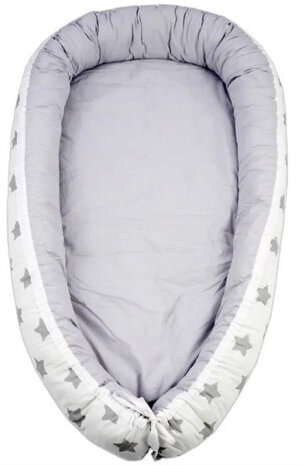 babynest Sterren junior 80 x 45 cm polykatoen grijs