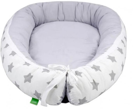 babynest Sterren junior 80 x 45 cm polykatoen grijs