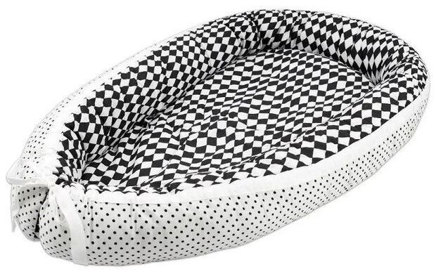 babynest junior 80 x 45 cm polykatoen wit/zwart