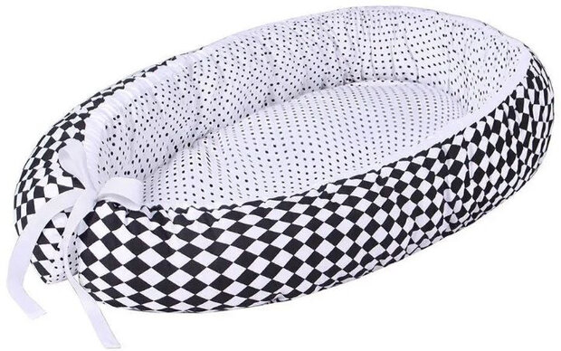 babynest junior 80 x 45 cm polykatoen wit/zwart