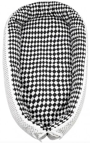 babynest junior 80 x 45 cm polykatoen wit/zwart