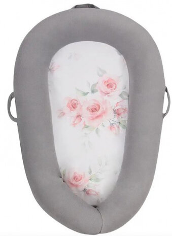babynest junior 80 x 45 cm polykatoen grijs/roze