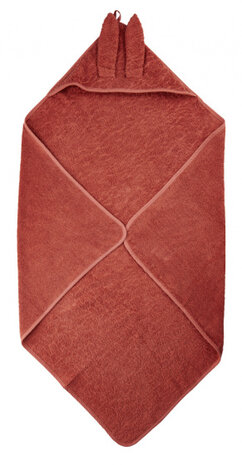 badcape junior 83 x 83 cm katoen donkerrood