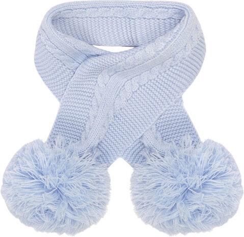 babysjaal Elegance pompoms acryl blauw one-size