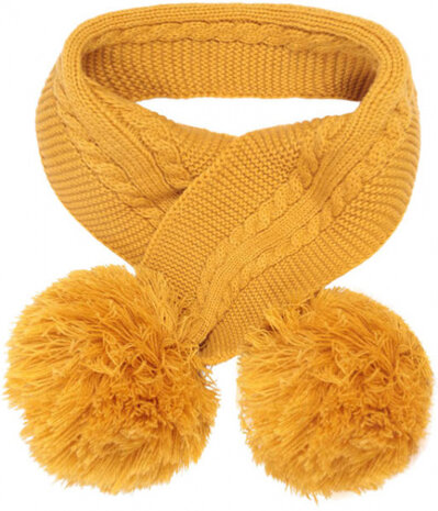 babysjaal Elegance pompoms acryl geel one-size