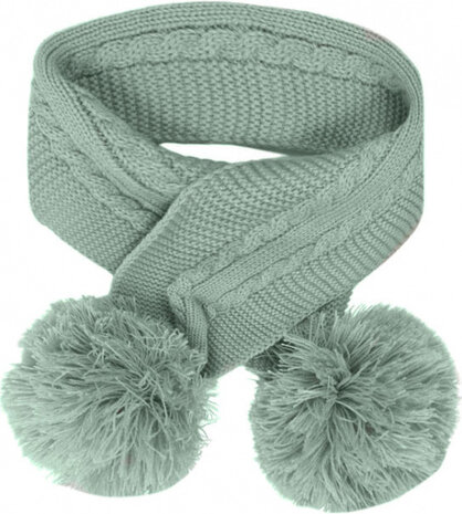 babysjaal Elegance pompoms acryl groen one-size