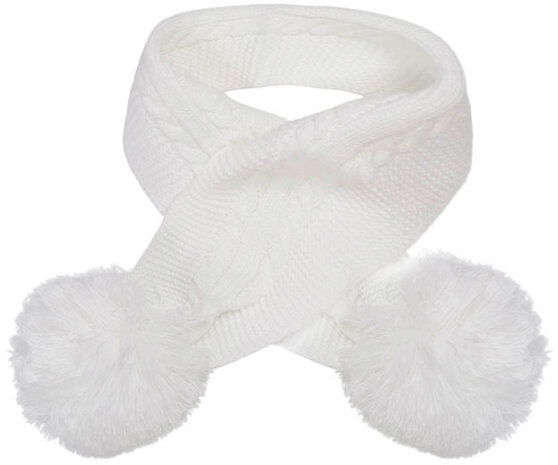 babysjaal Elegance pompoms acryl wit one-size