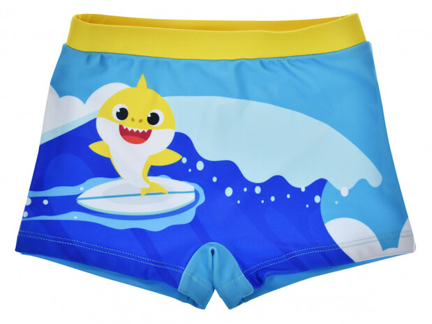 zwembroek Baby Shark junior polyester geel/blauw mt 104
