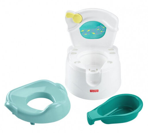 plaspotje Sea Me Flush junior 37,1 cm wit/blauw