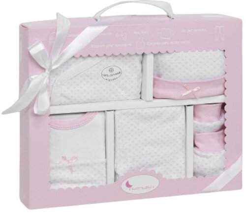 babykledingset Strikjes katoen roze maat 50/68 5-delig