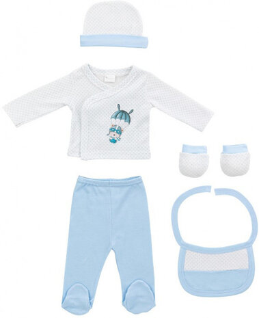 babykledingset Parachute katoen blauw maat 50/68