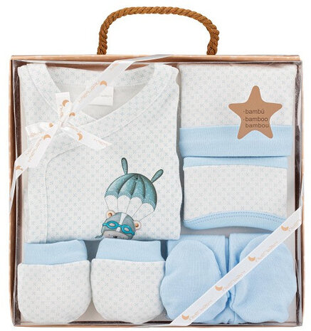 babykledingset Parachute katoen blauw maat 50/68