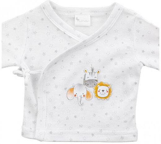 babykledingset Dieren katoen grijs maat 50/68 5-delig